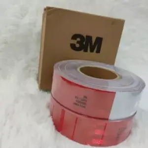 Cinta 3m Reflectiva 45 mts roja y combin