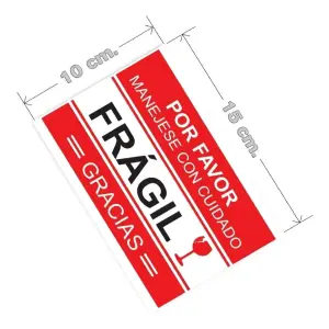 100 Etiquetas Frágil Delicado mercancia