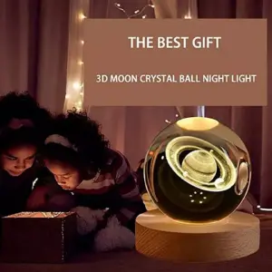 Lámpara Nocturna 3d Bola De Cristal