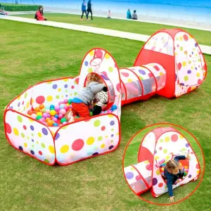 Carpa Túnel con piscina y cesta para niñ
