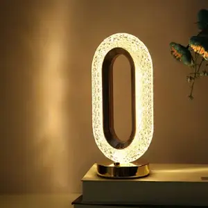Lampara De Lujo Ovalada De Cristal