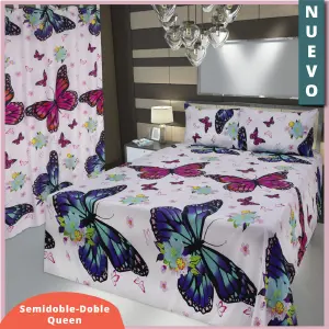 Kit Juego de sabanas 1.40 + Cortinas