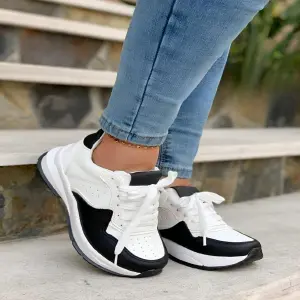 Tenis de mujer Siena Blanco Negro
