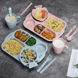 Set Plato Bambu 6 PiezaS.