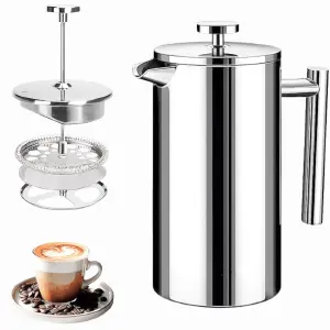Cafetera Prensa Francesa Acero Inox 1L