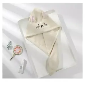 Toalla Baño Suave Gorro Gato Secado