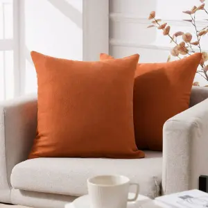 Cojin X2 Decorativo En Tela Naranja