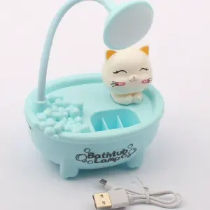 LÁMPARA DE MESA DISEÑO BAÑERA CON GATITO