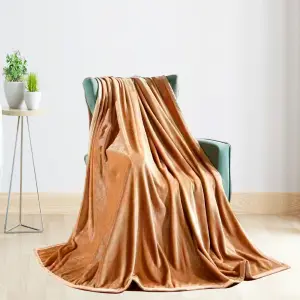 Manta Esencial Unicolor Camel Extradobl
