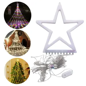 Luces Led Estrella Con Cascada CaidaDe2m