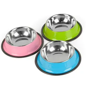 plato comedero metalico mediano x3