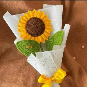 Ramo de Girasol Tejido A Crochet