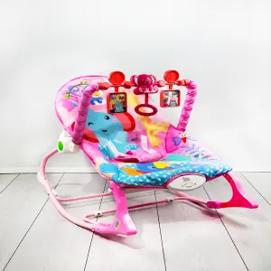 SILLA VIBRADORA ELEFANTE FUCSIA: ¡Diversión y Comodidad para tu Bebé! - SILLA VIBRADORA MECEDORA ELEFANTE FUCSIA