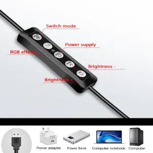 ARO DE LUZ HX-MJ36 LED RGB 14 - 36 CM -