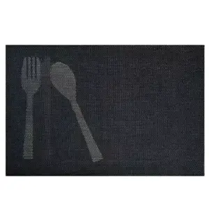 Mantel Individual Mesa 4 Piezas Negro