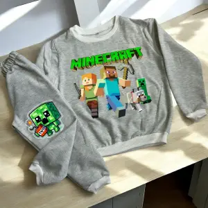Sudadera Deportiva ÑO Minecraft Gris
