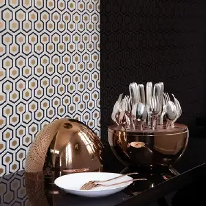 SET DE CUBIERTOS BASE HUEVO BRONCE