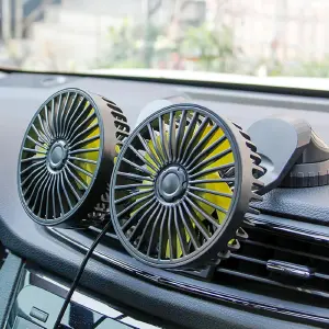 Ventilador Doble Para Carro Y Oficina Gr