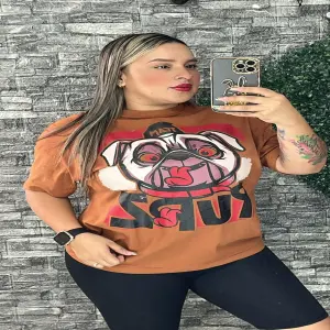 CAMISETA DAMA LRGA OVERCIZE  PERRO