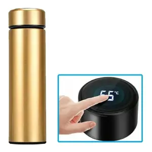Termo 500ml Inteligente Digital Dorado