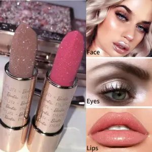 SET 5 LABIALES CON GLITTER