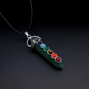 Collar Cuarzo Siete Chakras Jade