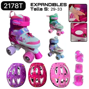 PATINES DE 4 LLANTAS DE SIRENA TALLA EXP