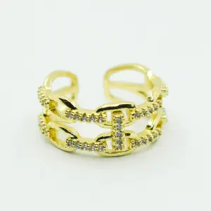 ANILLO DORADO DUO DE CADENAS