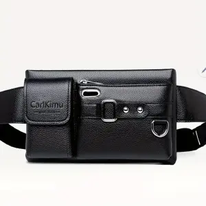Bolso canguro riñonera unisex cuero PU