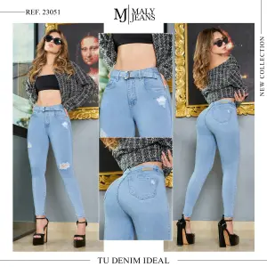 PANT CON CORREA HIELO MALY JEAN
