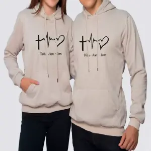 Buzo,  Hoodie Cocoa  Fe Esperanza y Amor