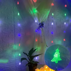 Cortina De Luces Led 3x2 Arboles Navidad