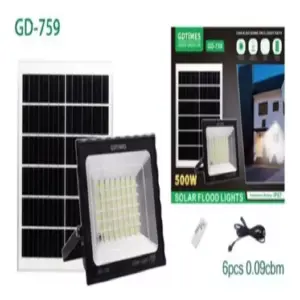 LAMPARA EXTERIOR PANEL SOLAR GD-759 500