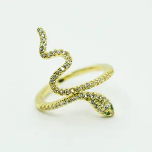 ANILLO DORADO MAMBA DE CRISTAL