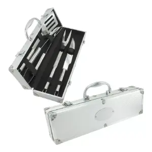 Set Bbq Caja En Aluminio Con Utensilios