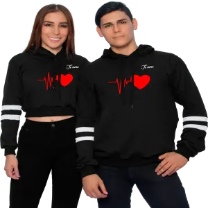 Buzo, Buso Hoodie corazon electrico negr