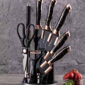 Set cuchillos marmol lujo x9 piezas