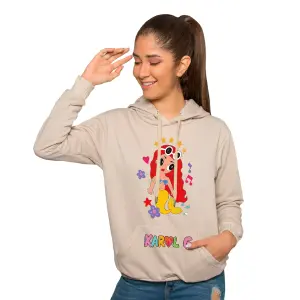 Buzo, Buso Hoodie Largo Karol g Cocoa