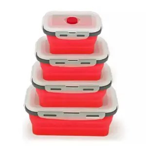 Porta Comida  Silicona Plegable 4 pza