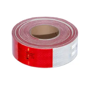 Cinta 3m Reflectiva 45 mts Roja/Blanco