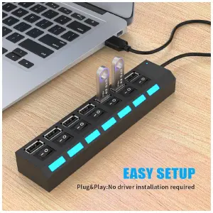 Multitoma USB 7 Puertos Individuales