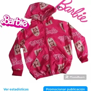 Chaqueta rompevientos niña barbie fucsia