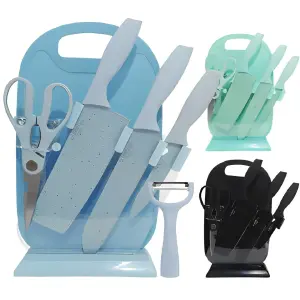 Set de Cuchillos 7pz Con Base y Tabla
