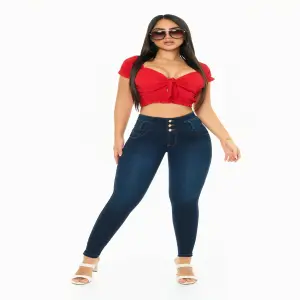 PANTALON PRETINA ANCHA CON BOLSILLO JEAN