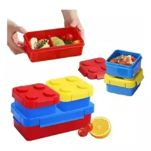 Porta Comida Lonchera Tipo Lego Para Niñ