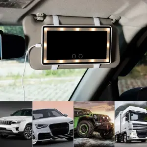 Espejo De Maquillaje Para Carro Con Luz