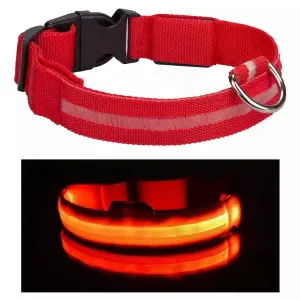 Collar LED Mascotas Nailon Brillante Rj