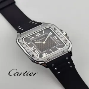 RELOJ CARTIER PULSO GOMA FONDO NEGRO