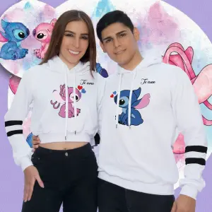 Buzos,Hoodies Pareja stich y angel