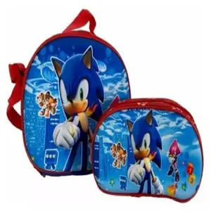 Kit Maleta Lonchera Cartuchera Niño Azul